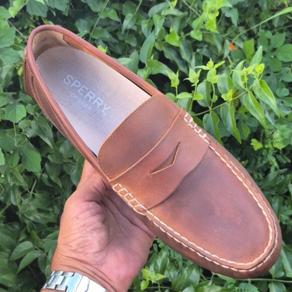 Sperry (Indonesia) Men's Genuine Leather Slip-On Penny Loafers # STS23194 - Picture 1 of 17